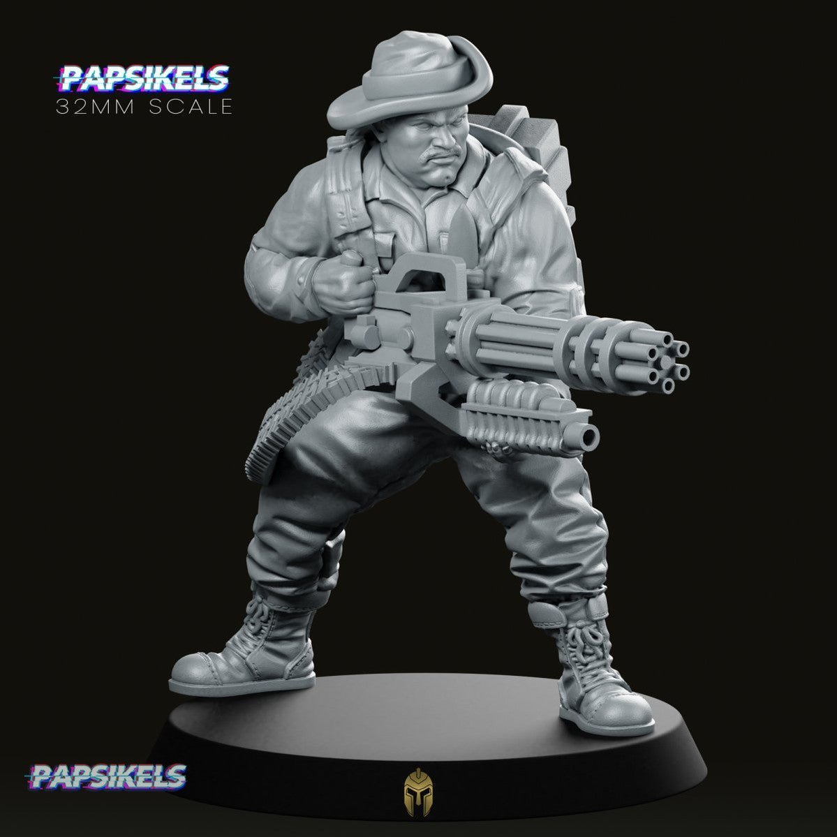 Marshall Roberts with Midigun – Sci-Fi Miniature for Tabletop Wargames - We Print Miniatures