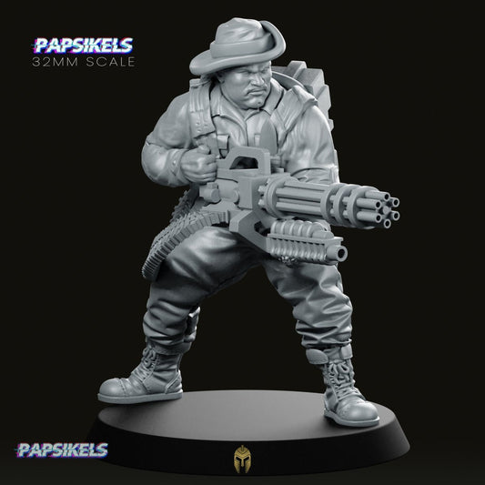 Marshall Roberts with Midigun – Sci-Fi Miniature for Tabletop Wargames - We Print Miniatures