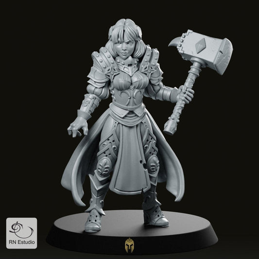 Maryka the Paladin – Fantasy Miniature for Dungeons and Dragons and Tabletop RPGs - We Print Miniatures