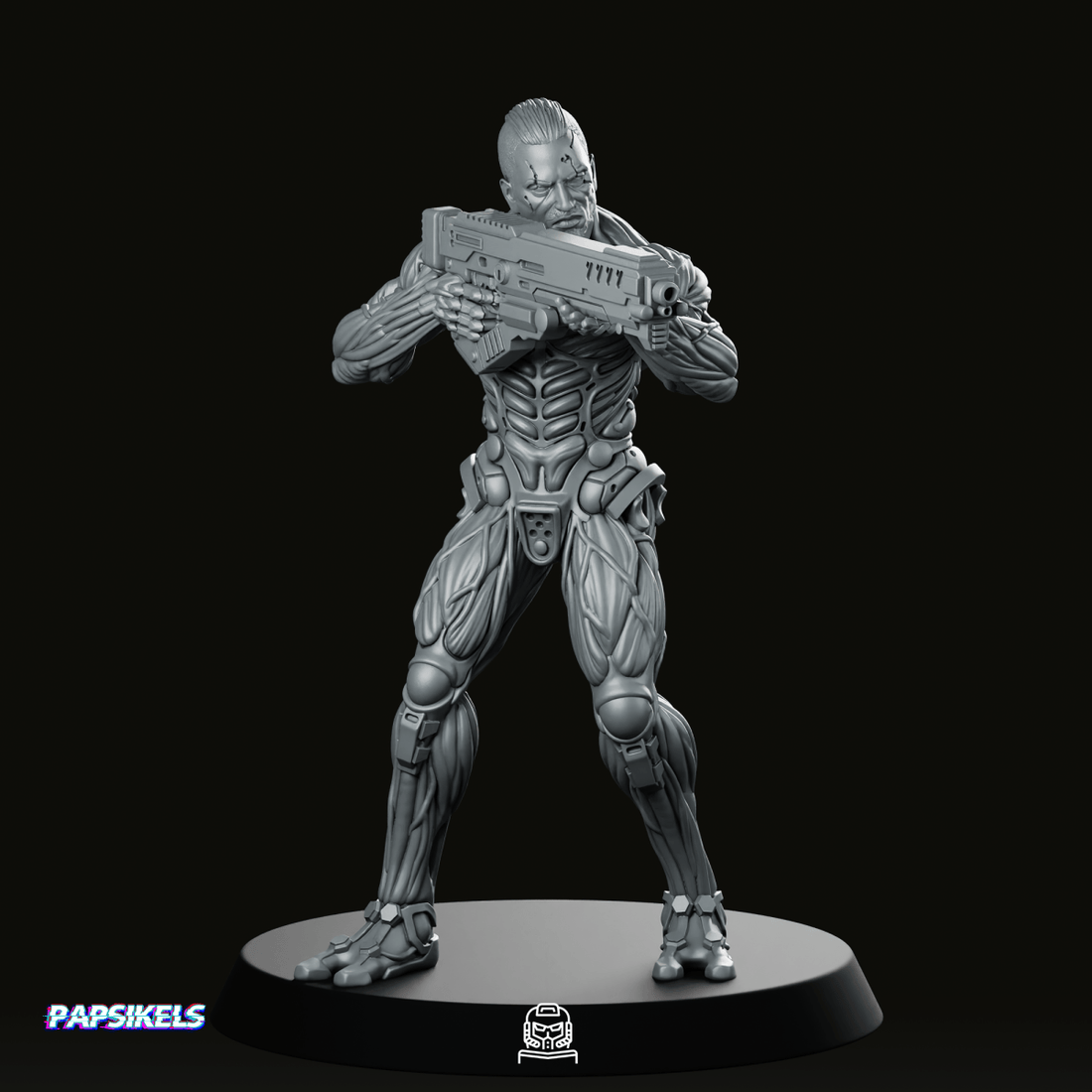 Mechanically Augmented Soldier Jaron Namir 2 Miniature - We Print Miniatures