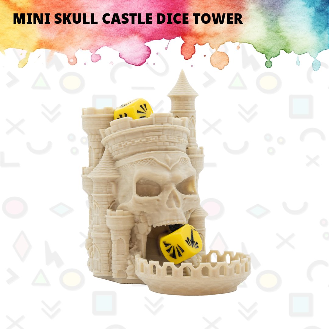 Mini Skull Castle Dice Tower – A Gothic Fantasy Touch for Your Tabletop Games - We Print Miniatures