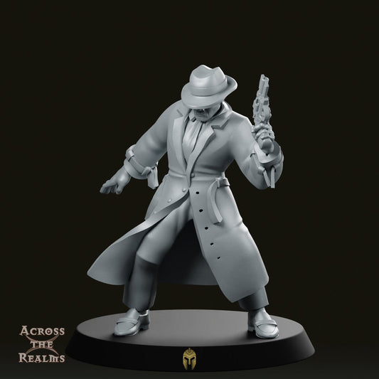 Pistol Investigator 1930’s – Noir-Style Miniature for Necromunda, Starfinder and Tabletop Games - We Print Miniatures