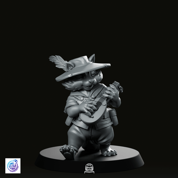 Racoon Bard Miniature - We Print Miniatures