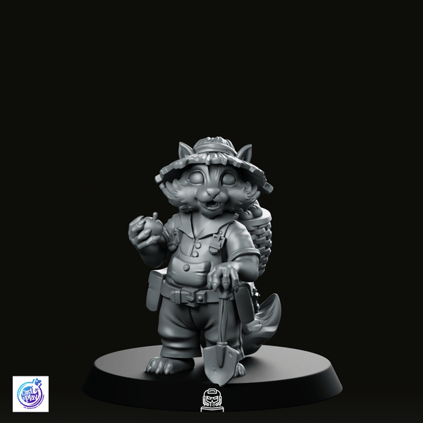 Racoon Farmer Miniature - We Print Miniatures