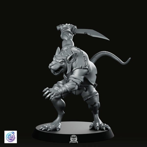 Ratfolk Swordsman Miniature - We Print Miniatures