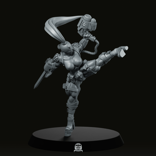 Shadowblade Assassin High Kick Miniature - We Print Miniatures