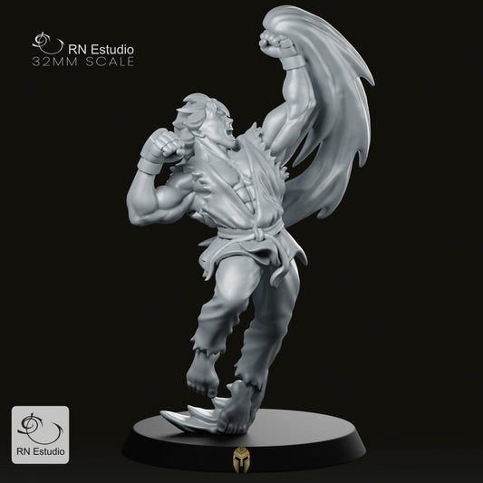 Street Fighter Kyle (Martial Artist) – Fantasy Miniature for Dungeons and Dragons and Tabletop RPGs - We Print Miniatures