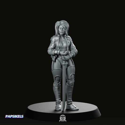 Tina Bone Swordwoman Field Medic Sci-fi Miniature - We Print Miniatures