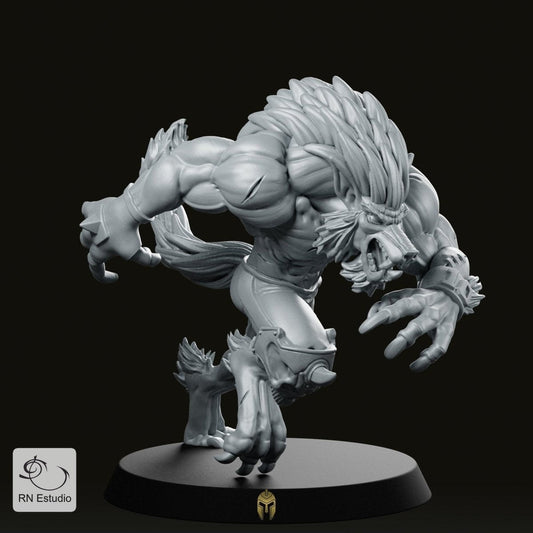 Undead Eternals Werewolf 10 – Fantasy Miniature for Dungeons and Dragons and Tabletop RPGs - We Print Miniatures