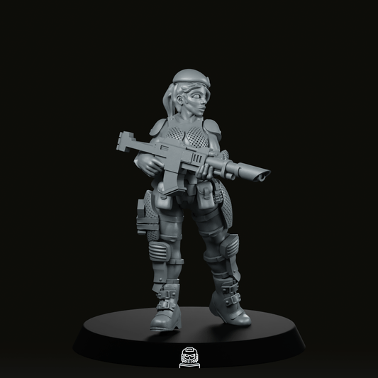 Veteran Babe Lasgun Full Miniature - We Print Miniatures