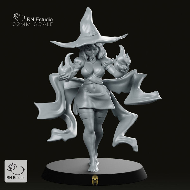 Witch Veena Miniature – The Fiery and Unpredictable Sorceress - We Print Miniatures