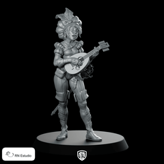 1 Acquilina Miniature Fantasy Bard Armoured Performer Character - RN Estudio - We Print Miniatures