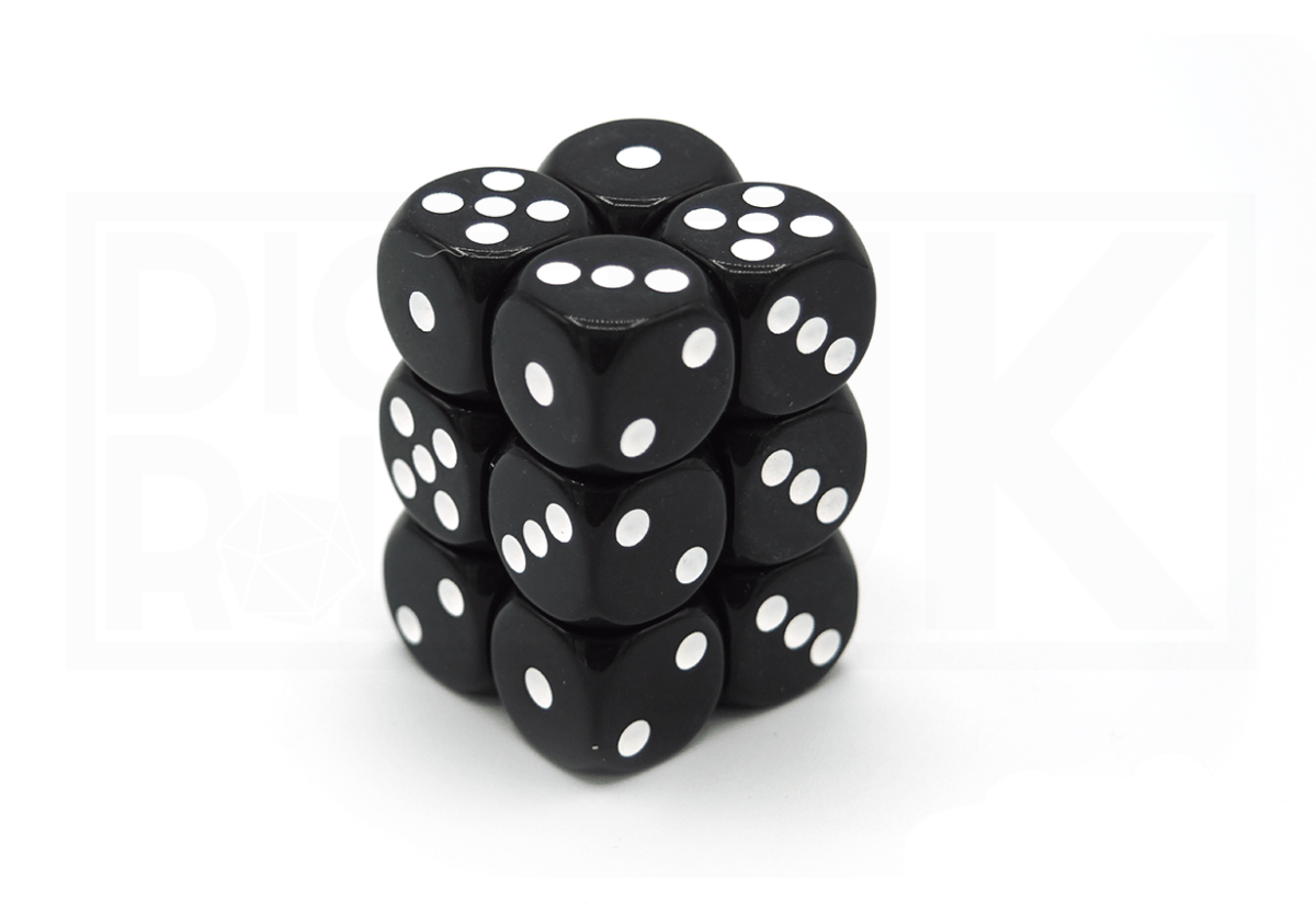 12x16mm Dice Block | Opaque Black - DiceRoll UK - We Print Miniatures