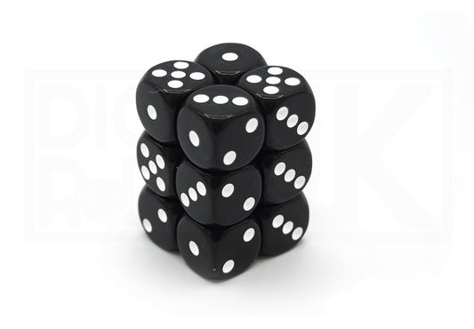 12x16mm Dice Block | Opaque Black - DiceRoll UK - We Print Miniatures