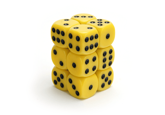 12x16mm Dice Block | Opaque Yellow - DiceRoll UK - We Print Miniatures