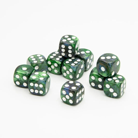 16mm D6 | Iridescent Blue & Green | Round Edge | 12 Pack - Tabletop Dominion - We Print Miniatures