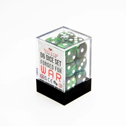 16mm D6 | Iridescent Blue & Green | Round Edge | 12 Pack - Tabletop Dominion - We Print Miniatures