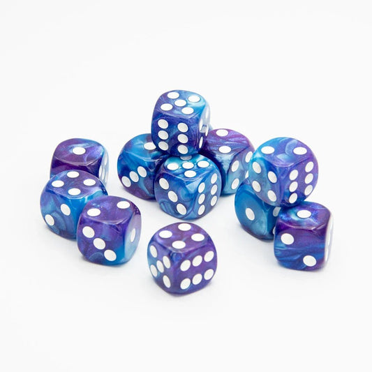 16mm D6 | Iridescent Purple & Blue | Round Edge | 12 Pack - Tabletop Dominion - We Print Miniatures