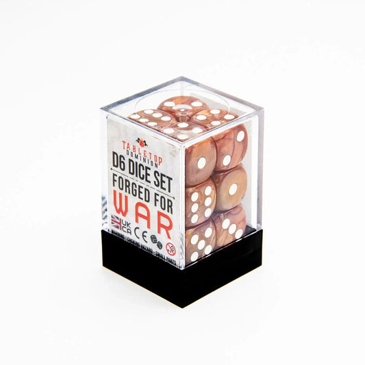 16mm D6 | Pearl Coffee | Round Edge | 12 Pack - Tabletop Dominion - We Print Miniatures