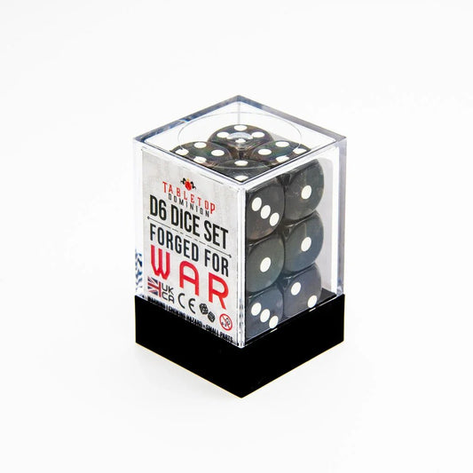 16mm D6 | Transparent Black | Round Edge | 12 Pack - Tabletop Dominion - We Print Miniatures