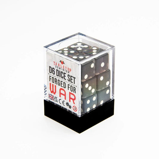 16mm D6 | Transparent Black | Square Edge | 12 Pack - Tabletop Dominion - We Print Miniatures