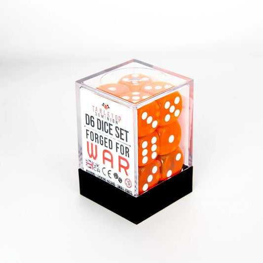 16mm D6 | Transparent Orange | Round Edge | 12 Pack - Tabletop Dominion - We Print Miniatures