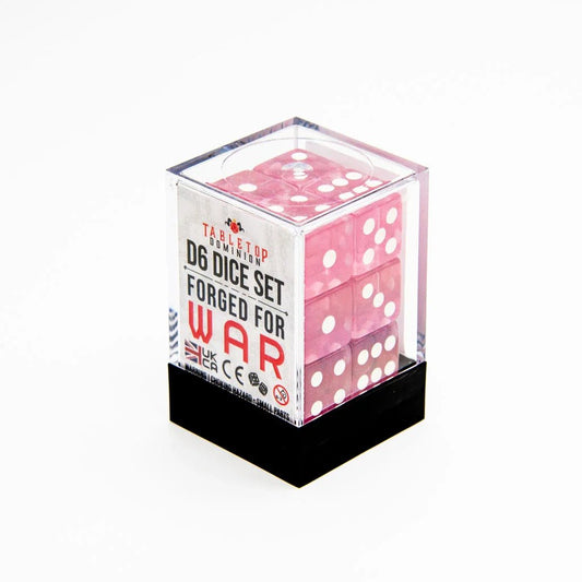 16mm D6 | Transparent Pink | Square Edge | 12 Pack - Tabletop Dominion - We Print Miniatures
