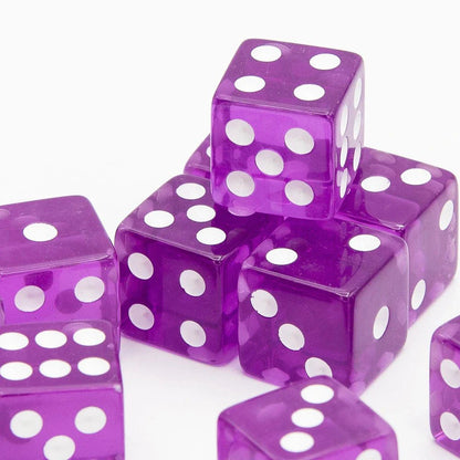 16mm D6 | Transparent Purple | Square Edge | 12 Pack - Tabletop Dominion - We Print Miniatures