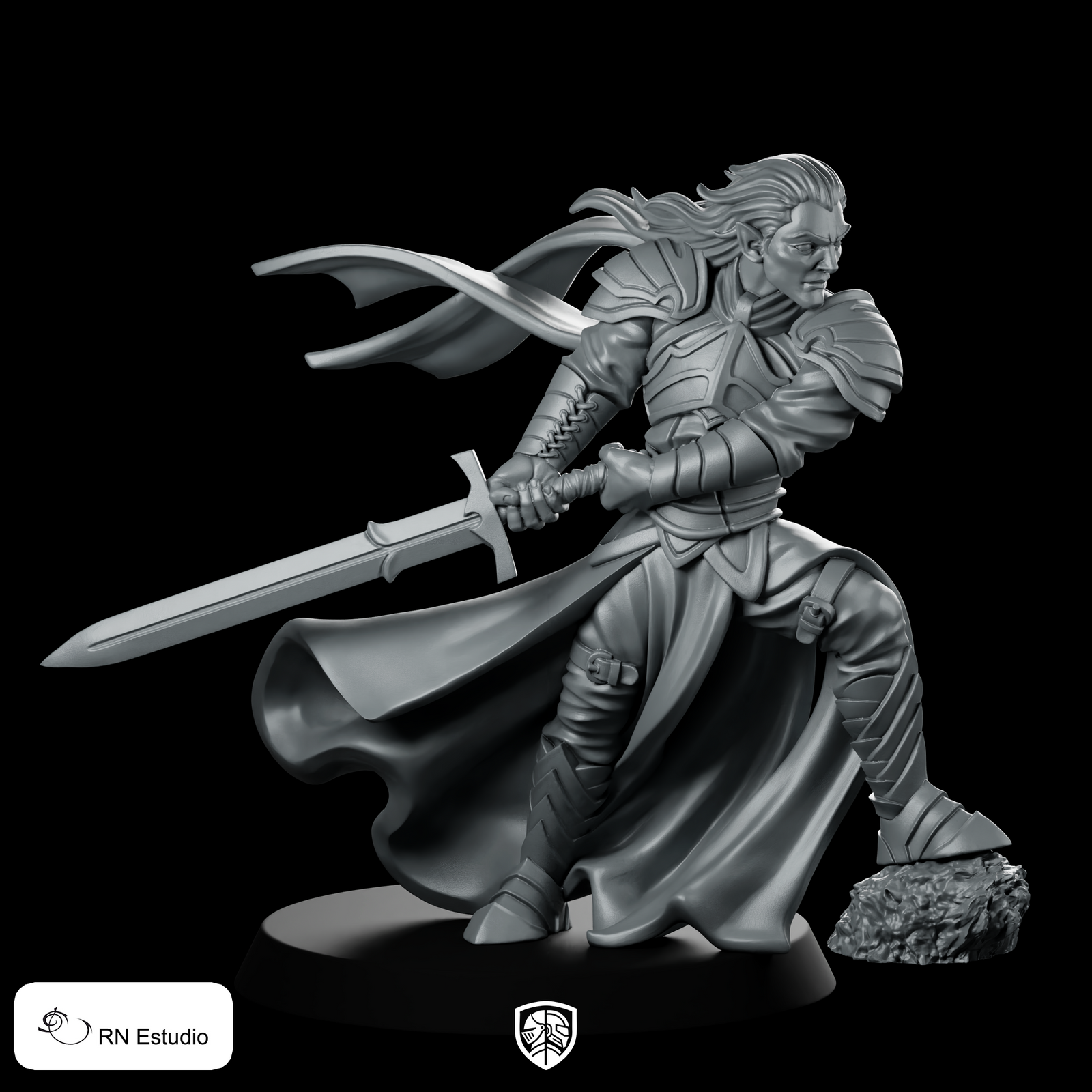Elf Knight Levariel Miniature Dynamic Armored Sword Hero