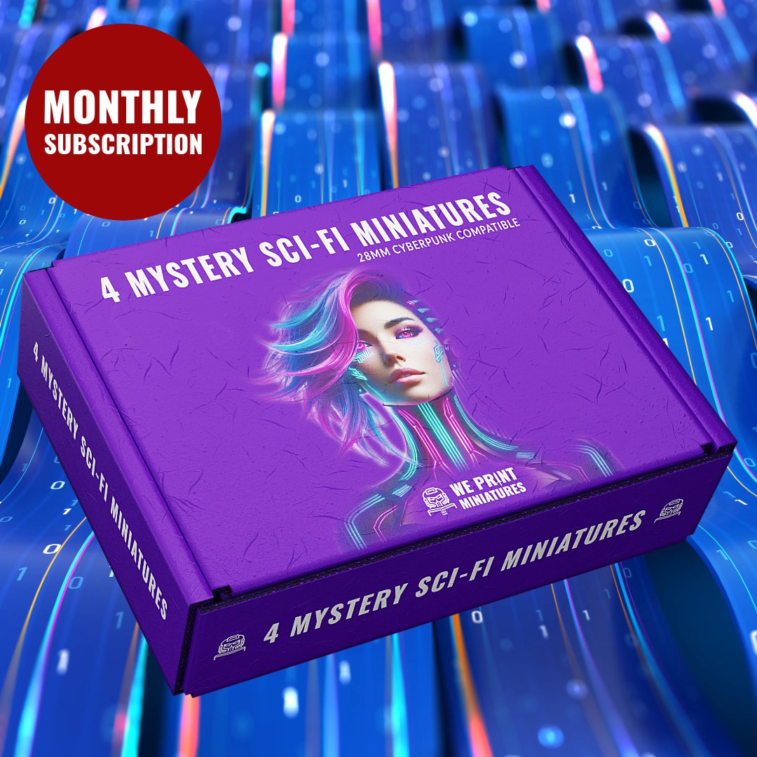 28mm Cyberpunk Miniatures Subscription Mystery Box - We Print Miniatures - We Print Miniatures