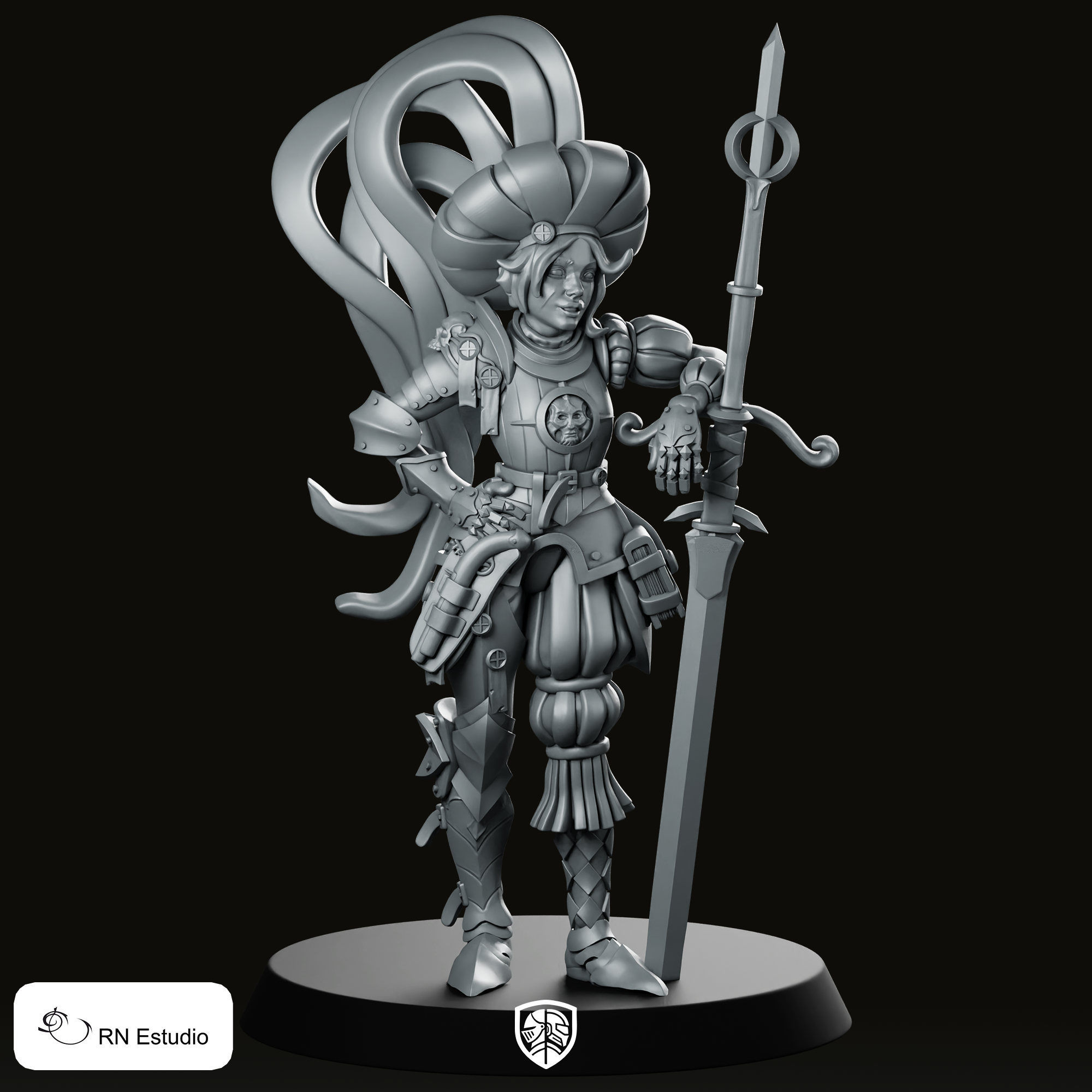 2 Adelaide Miniature Armoured Spear Heroine Fantasy