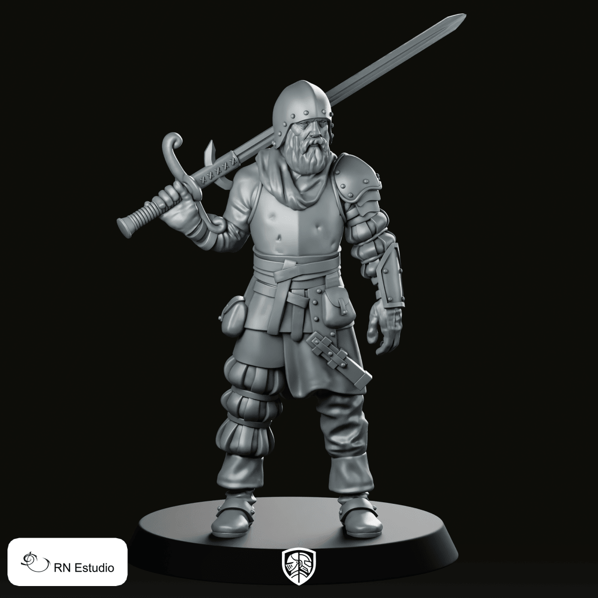 3 Aldous Miniature Armoured Sword Knight Warrior - RN Estudio - We Print Miniatures