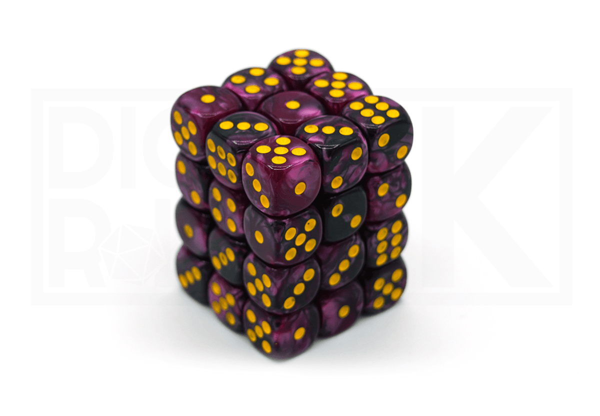 36x12MM Dice Block | Elemental Black & Purple - DiceRoll UK - We Print Miniatures