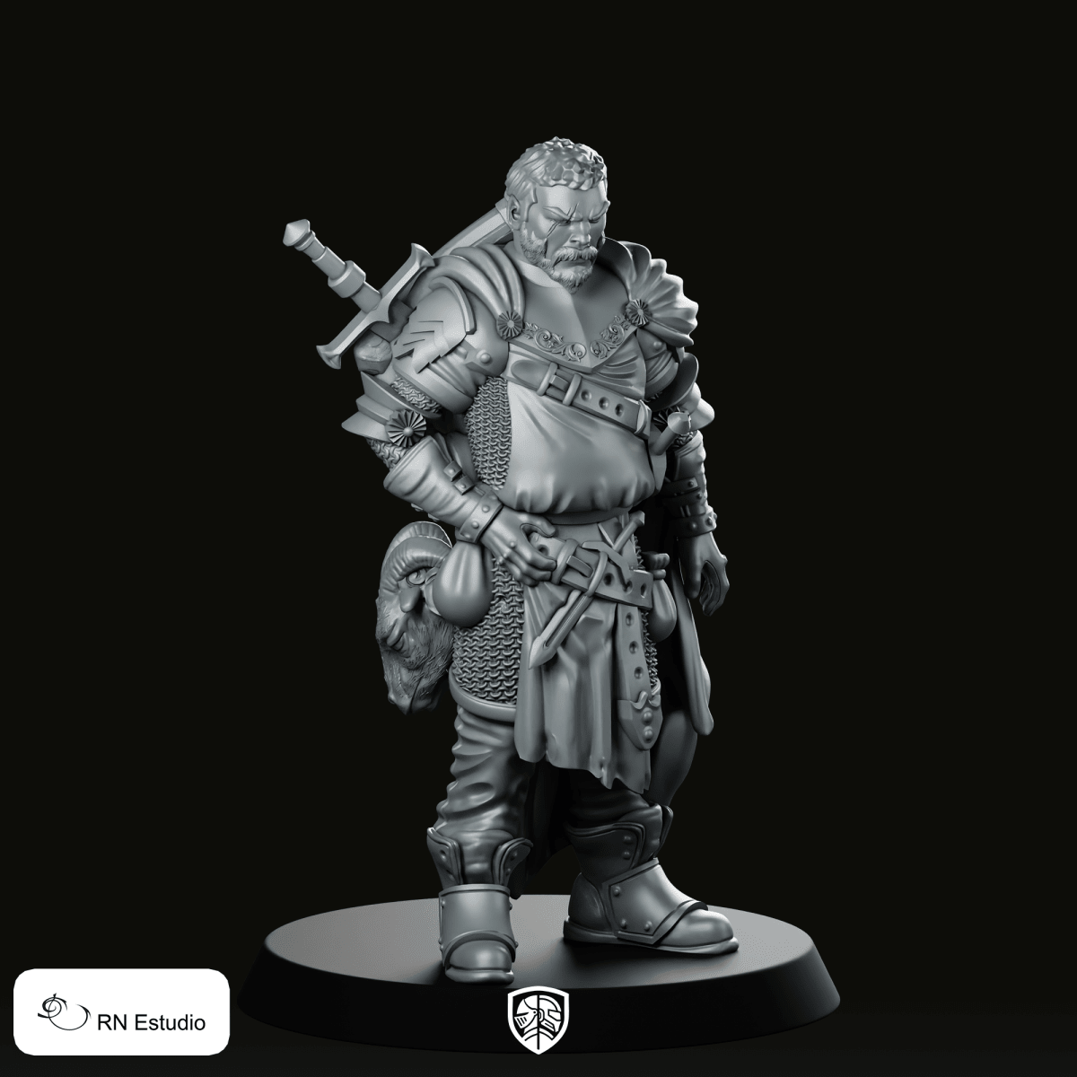 6 Cyprian Miniature Armored Human Paladin Fighter - RN Estudio - We Print Miniatures