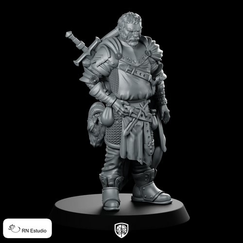 6 Cyprian Miniature Armored Human Paladin Fighter