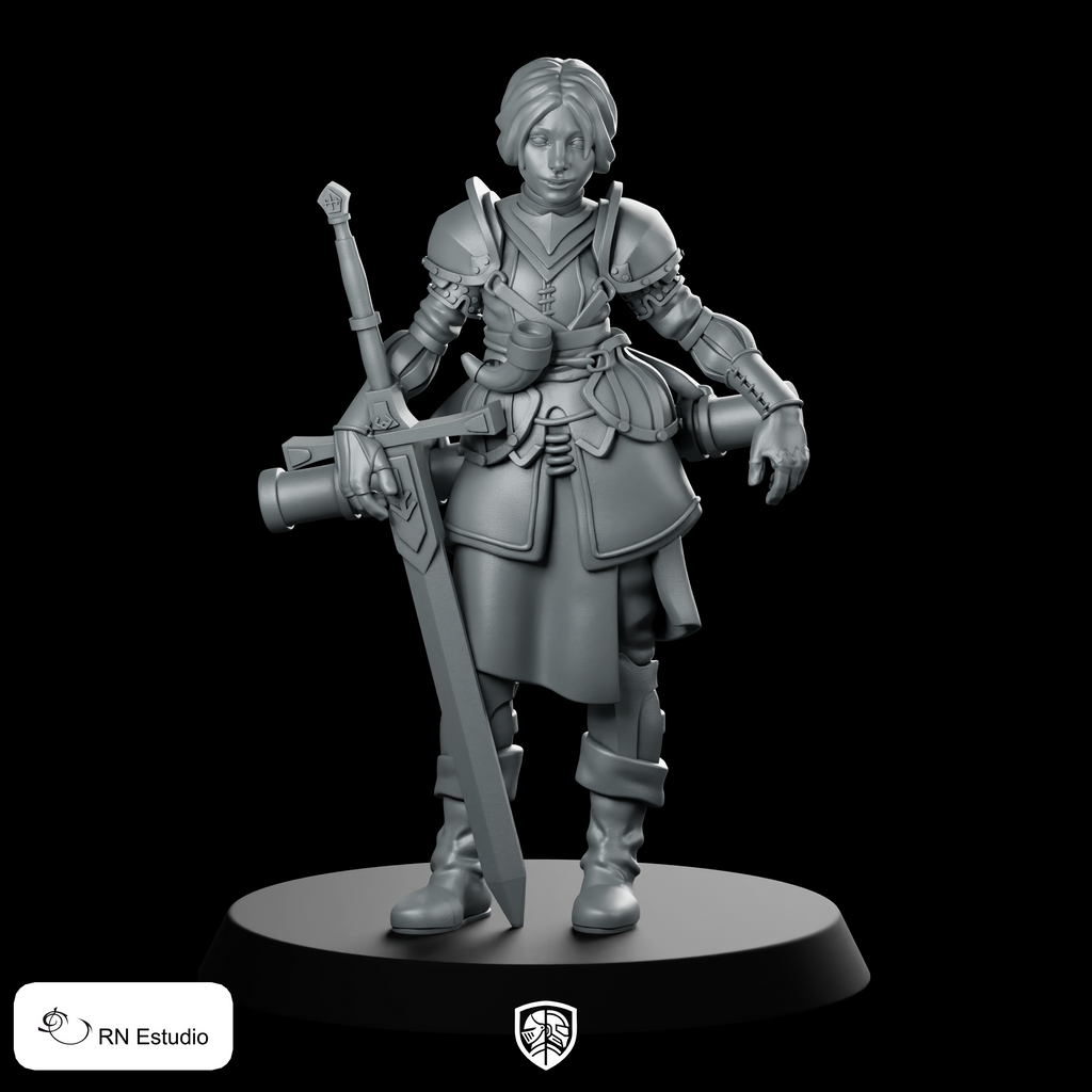9 Philomena Miniature Armored Female Greatsword Soldier