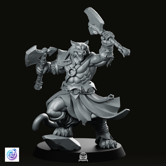 Catfolk Barbarian A Miniature