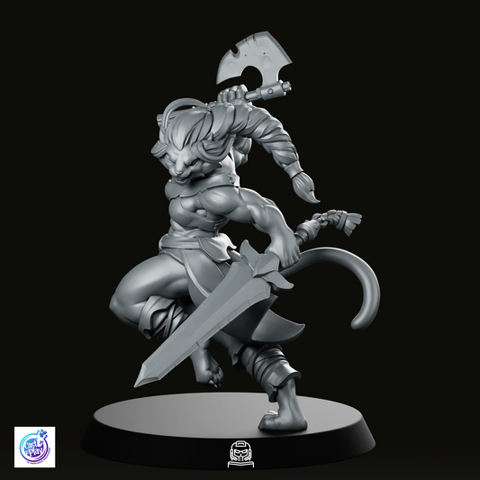 Catfolk Barbarian B Miniature