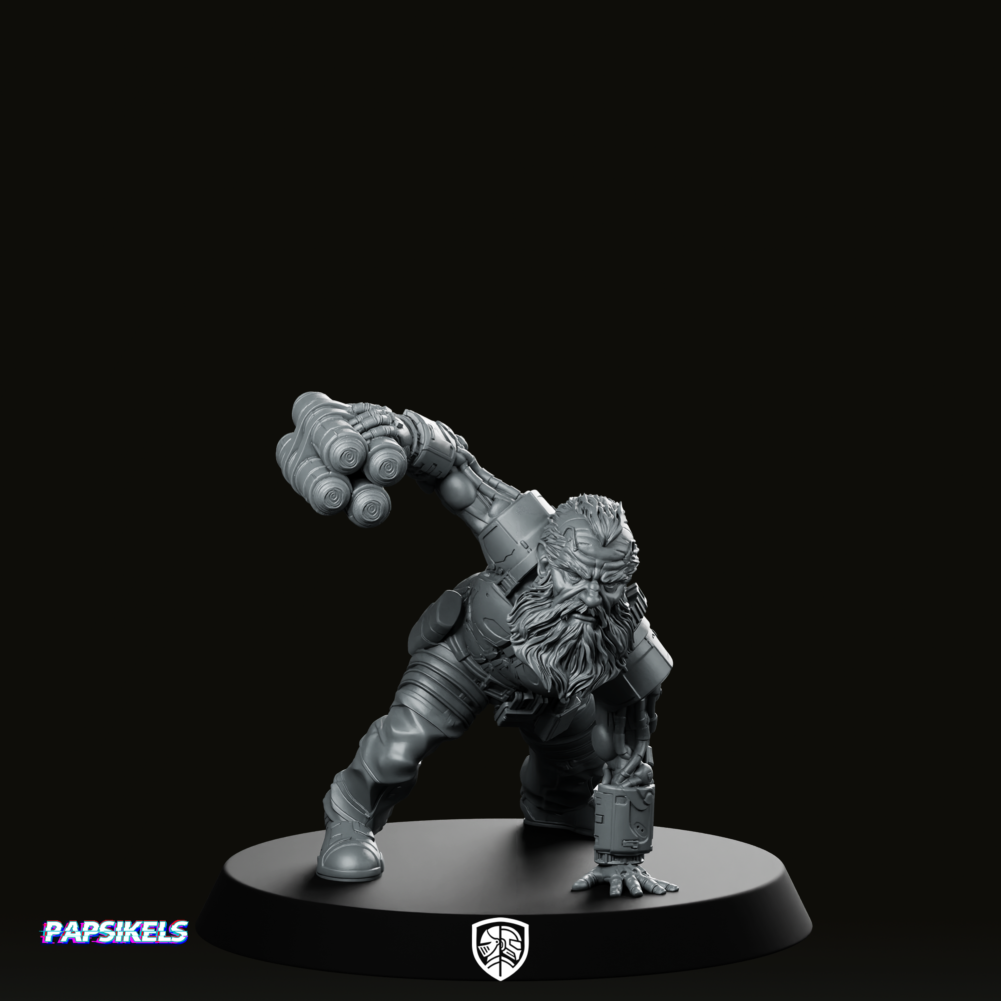 Cyber Dwarf Alchemist 2 Miniature Sci-Fi Chemist