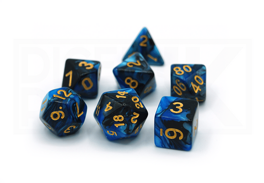 Elemental Dice | Black & Blue