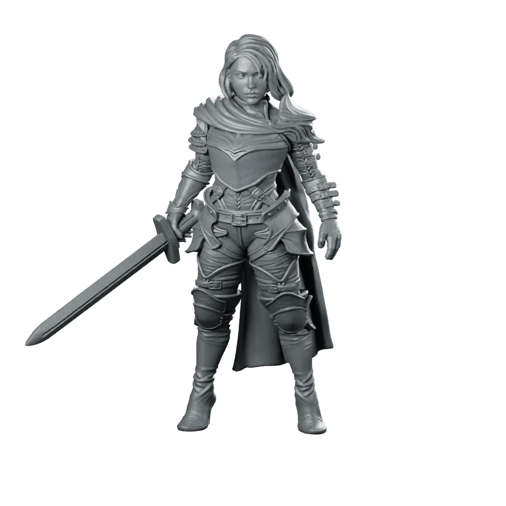 Elane Blackvale (Warrior) Miniature Female Hero - RN Estudio - We Print Miniatures