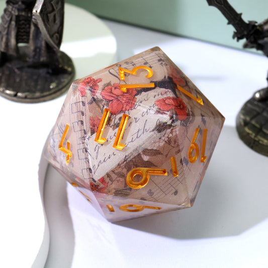 Sonett der Dornen | 33 mm D20 | Übergroßer Art Core Würfel