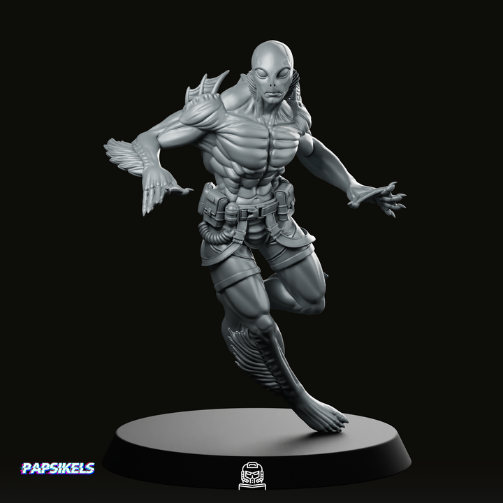 Figurine Humanoid Amphibious Man 1 – Opérateur Extraterrestre Sous-Marin