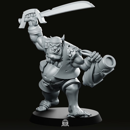 Pirate Orc Cannoneer Miniature