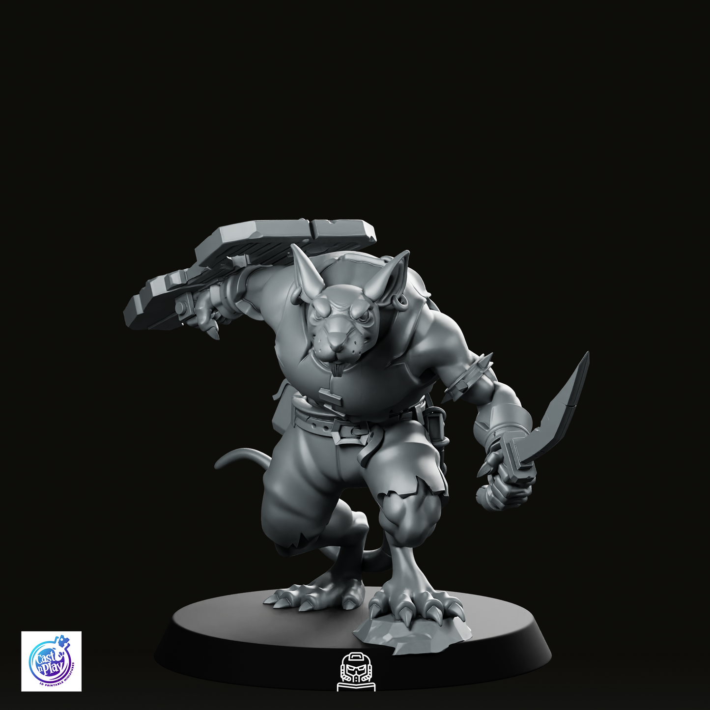 Ratfolk Frontline Fighter Miniature