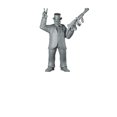 Churchill V for Victory Alternate-History Commander Miniature with Cigar and Gun