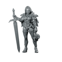 Fantasy Zirila Orc Slayer Miniature Female Warrior Sword