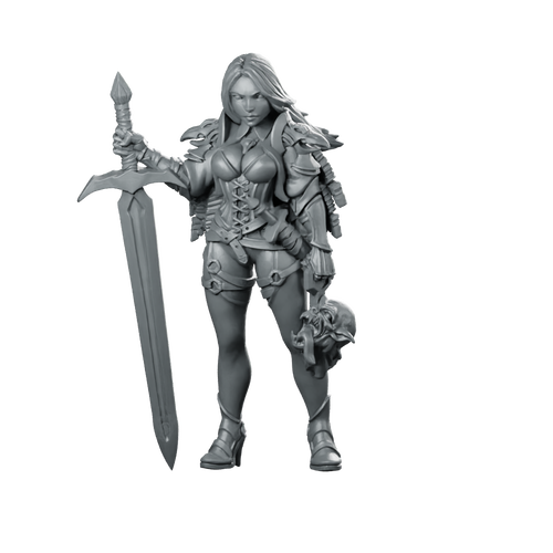 Fantasy Zirila Orc Slayer Miniature Female Warrior Sword