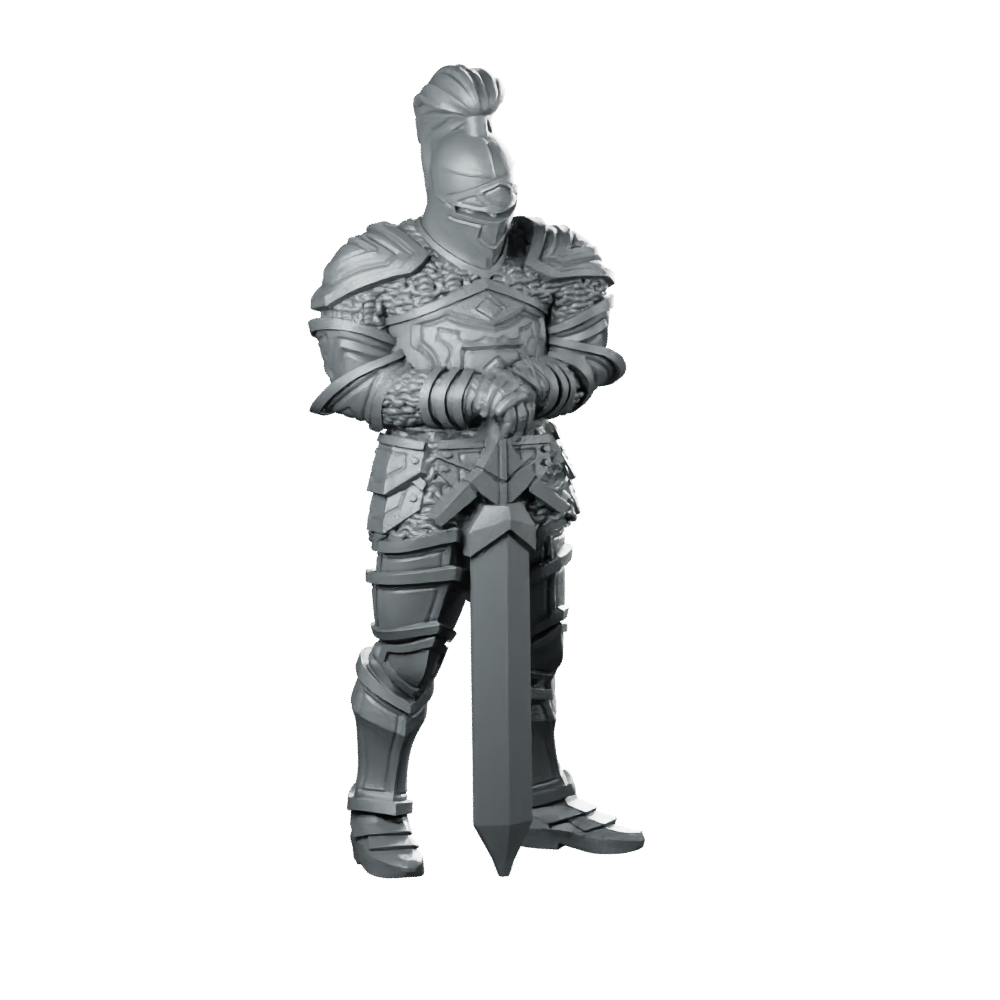 Knight Aaron Miniature Armoured Greatsword DnD Hero Miniature 360 Spin 02