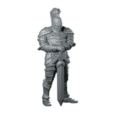 Knight Aaron Miniature Armoured Greatsword DnD Hero Miniature 360 Spin 02